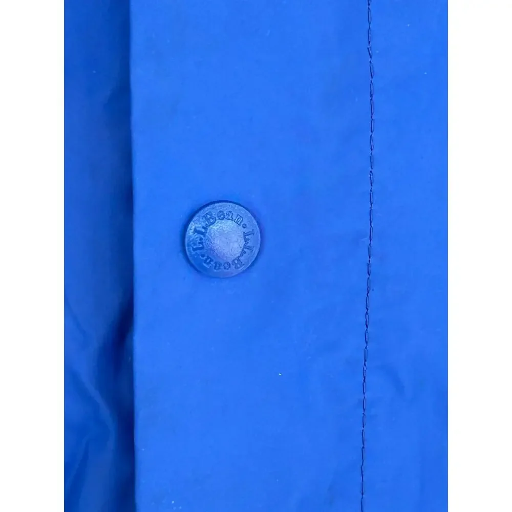 L.L. Bean Kids M/10-12 Raincoat, Blue, vented with hood with cap